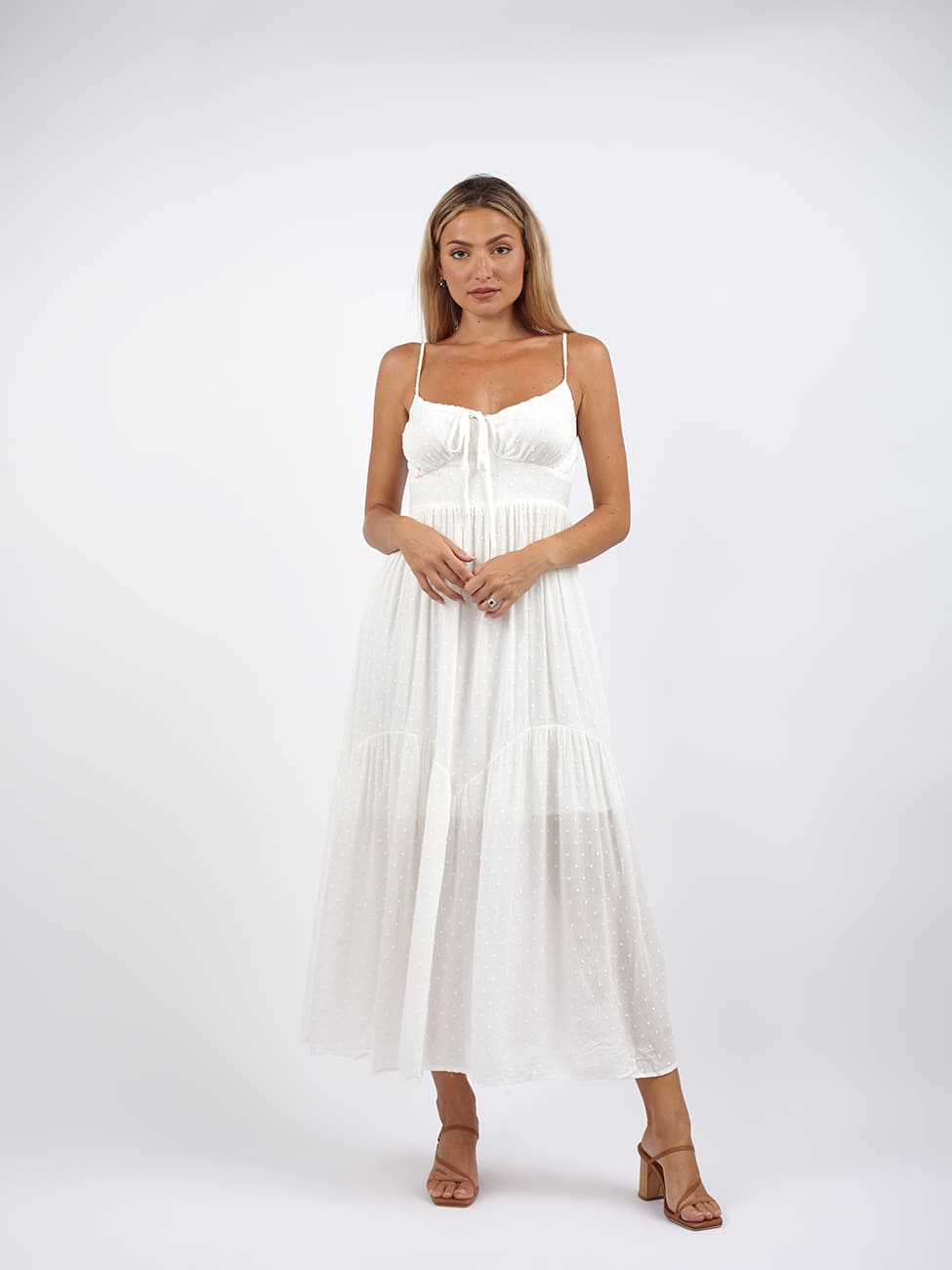 Vestito lungo Avery - bianco - Bijondo