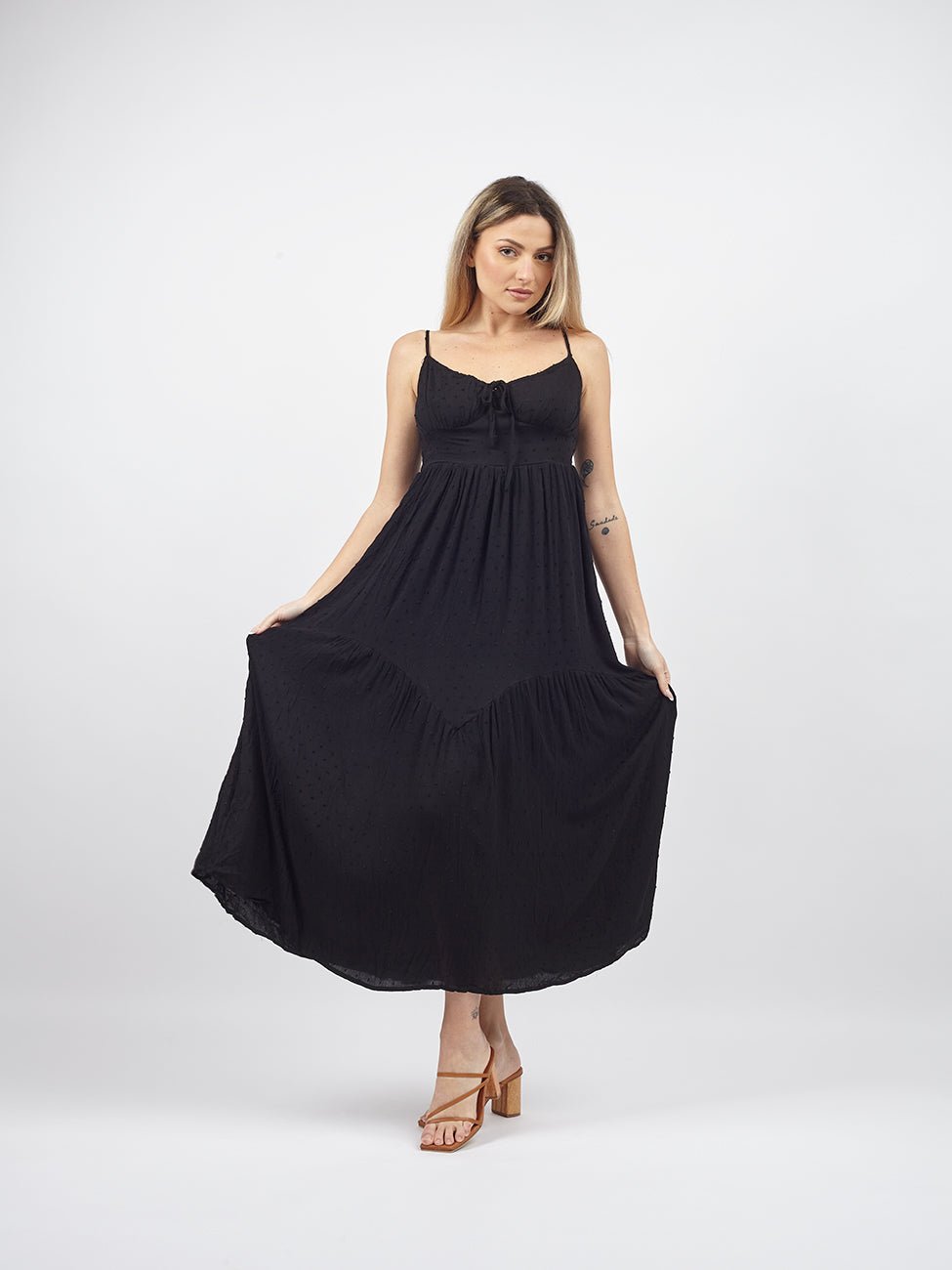 Vestito lungo Avery - nero - Bijondo