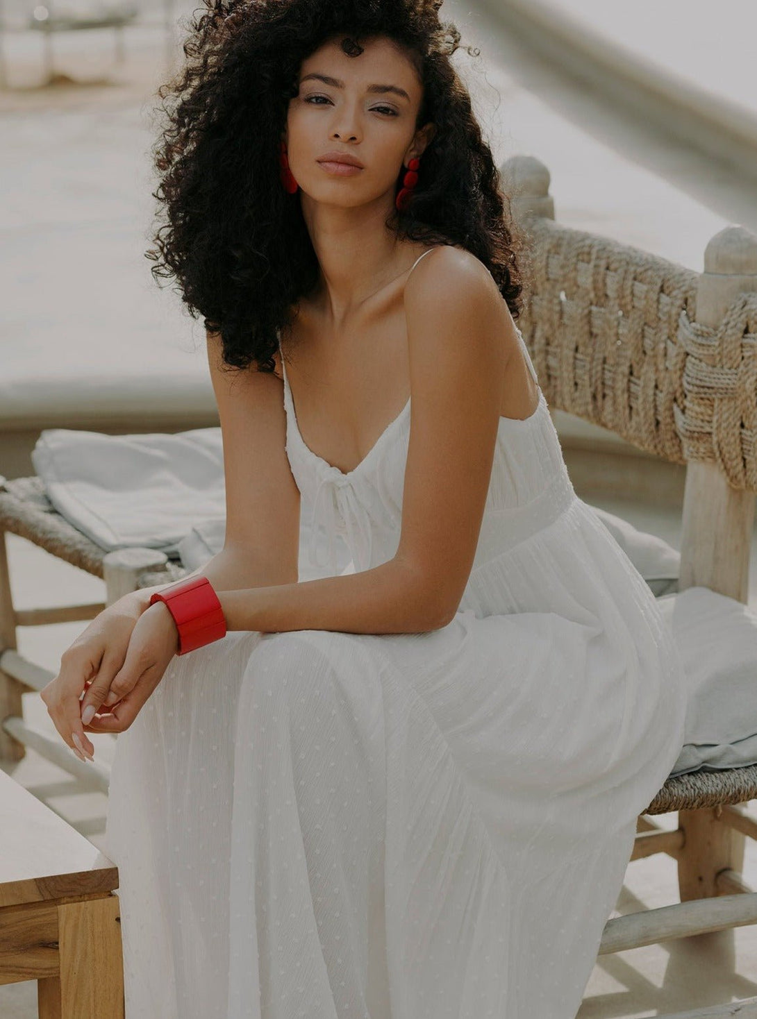 Vestito lungo Avery - bianco - Bijondo