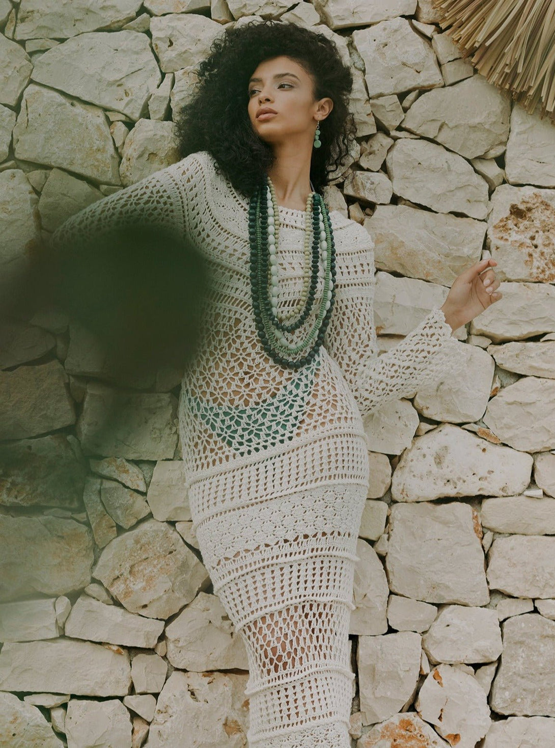 Vestito lungo Crochet Fumiko - nero - Bijondo