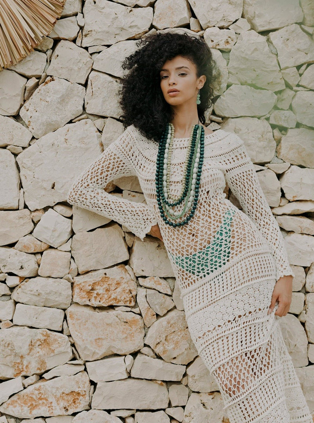 Vestito lungo Crochet Fumiko - nero - Bijondo