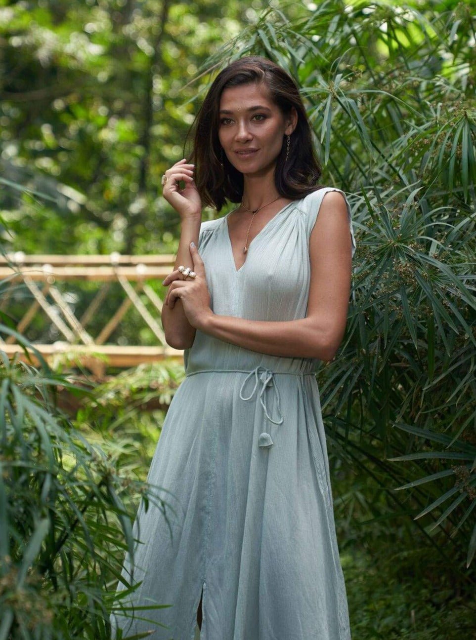 Vestito lungo Daphne - menta - Bijondo