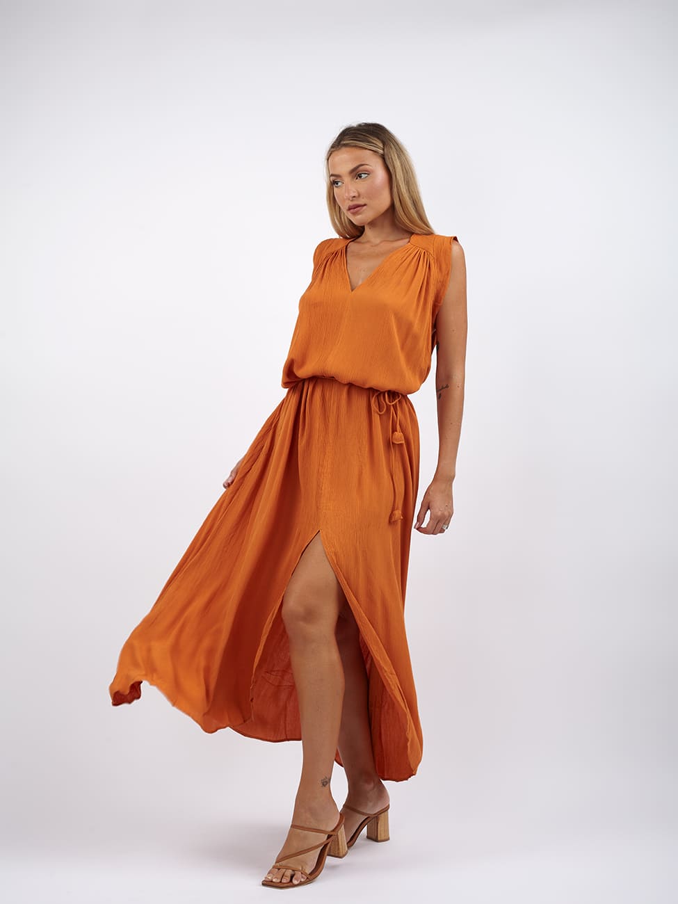 Vestito lungo Daphne - arancione - Bijondo