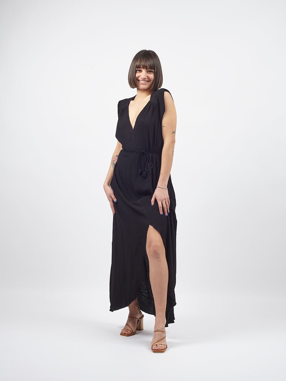 Vestito lungo Daphne - nero - Bijondo