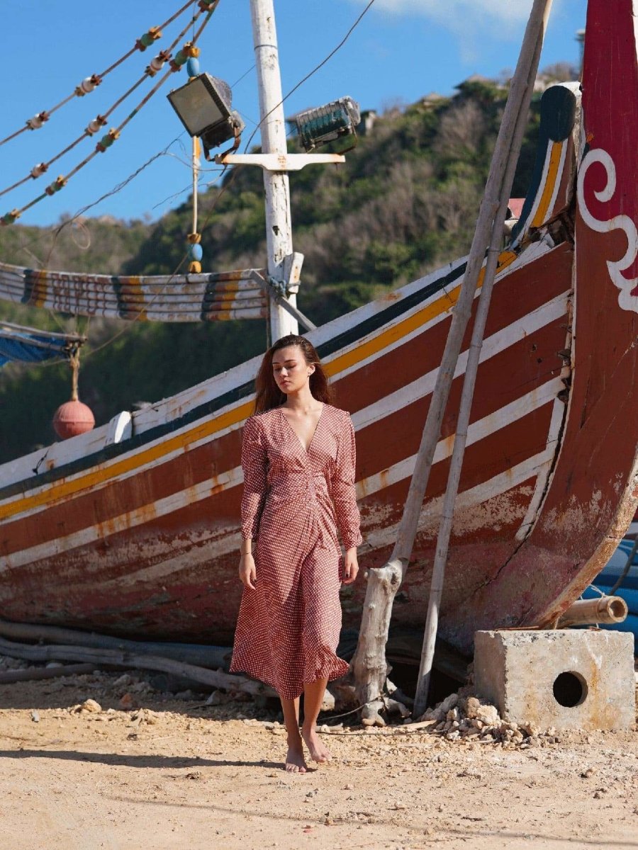 Vestito lungo Elodie - ruggine - Bijondo