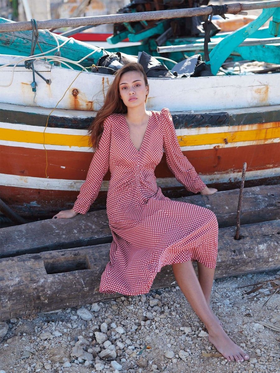 Vestito lungo Elodie - ruggine - Bijondo