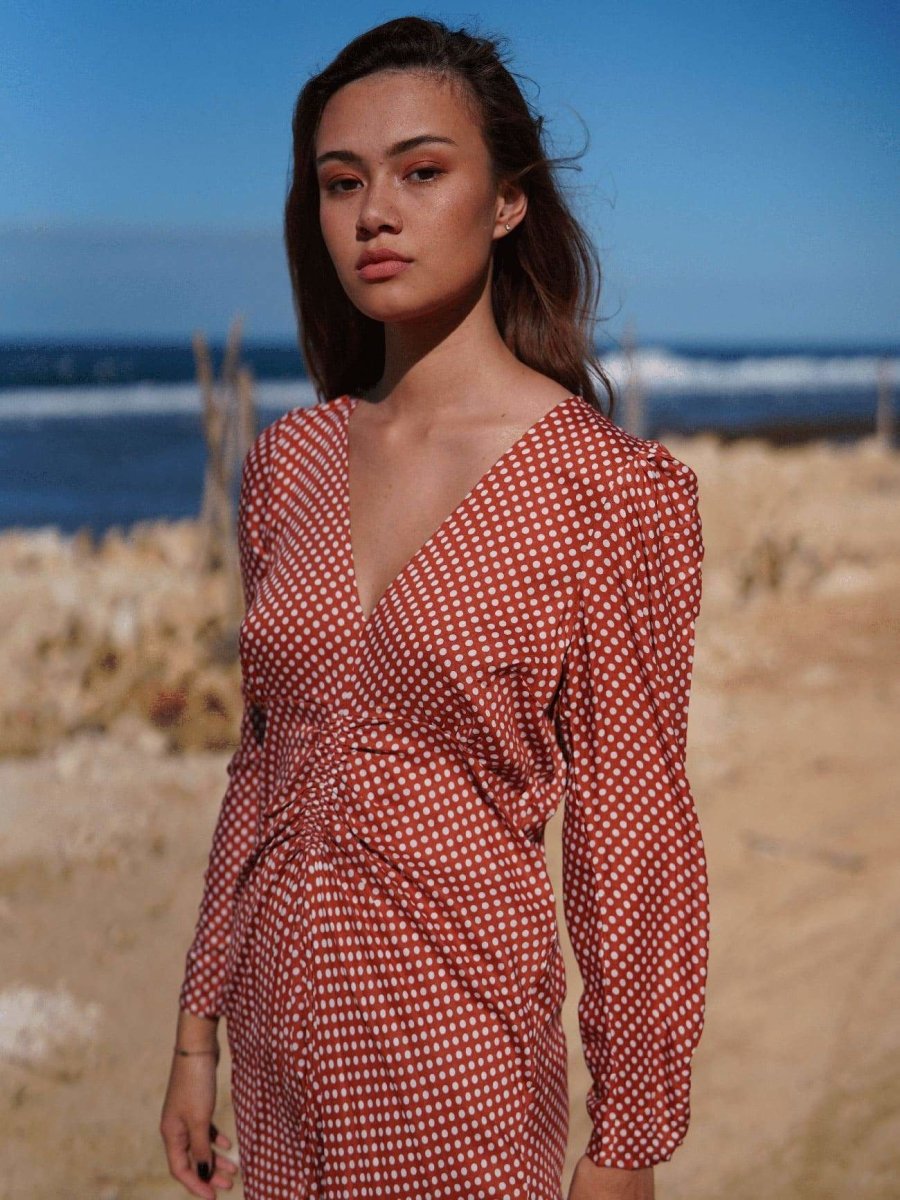 Vestito lungo Elodie - ruggine - Bijondo