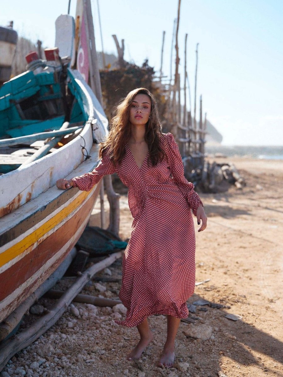 Vestito lungo Elodie - ruggine - Bijondo