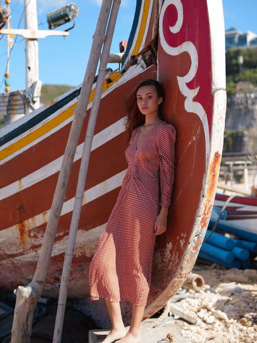 Vestito lungo Elodie - ruggine - Bijondo