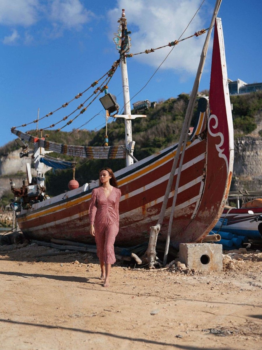 Vestito lungo Elodie - ruggine - Bijondo