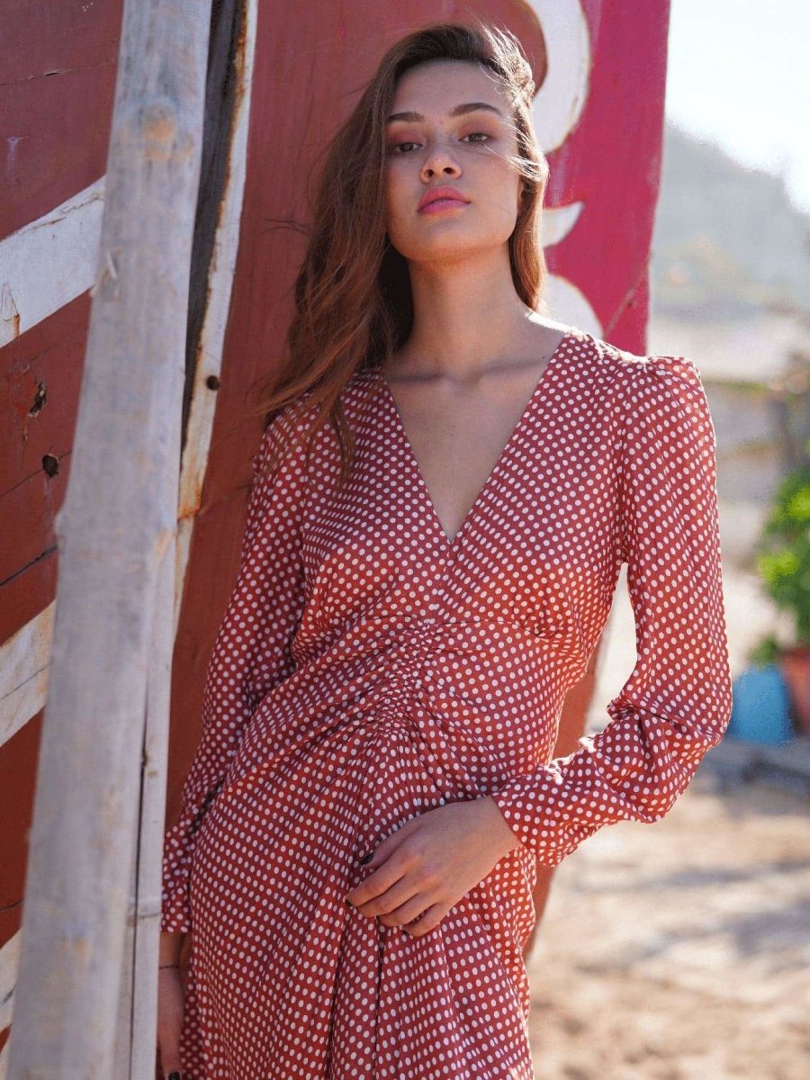 Vestito lungo Elodie - ruggine - Bijondo