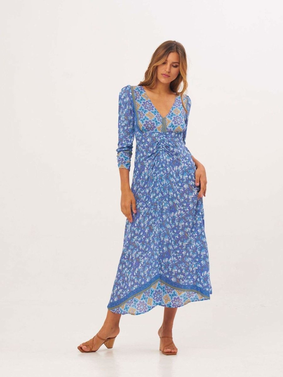 Vestito lungo Elodie - celeste - Bijondo