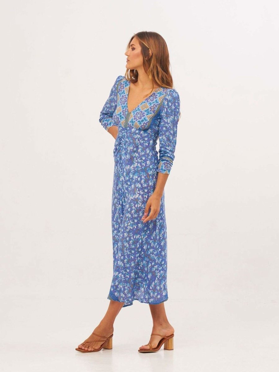 Vestito lungo Elodie - celeste - Bijondo