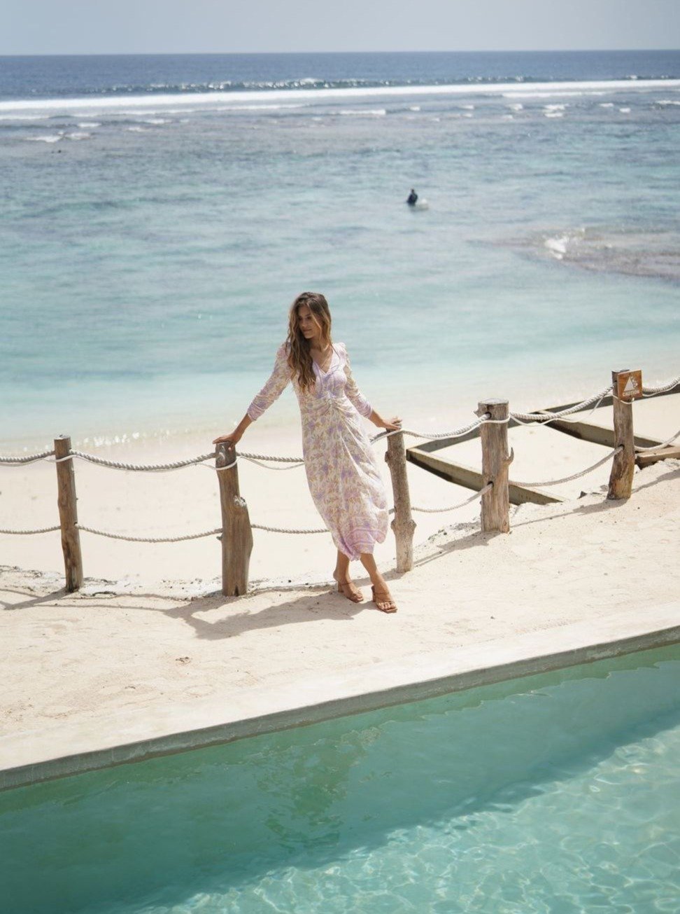 Vestito lungo Elodie - beige - Bijondo