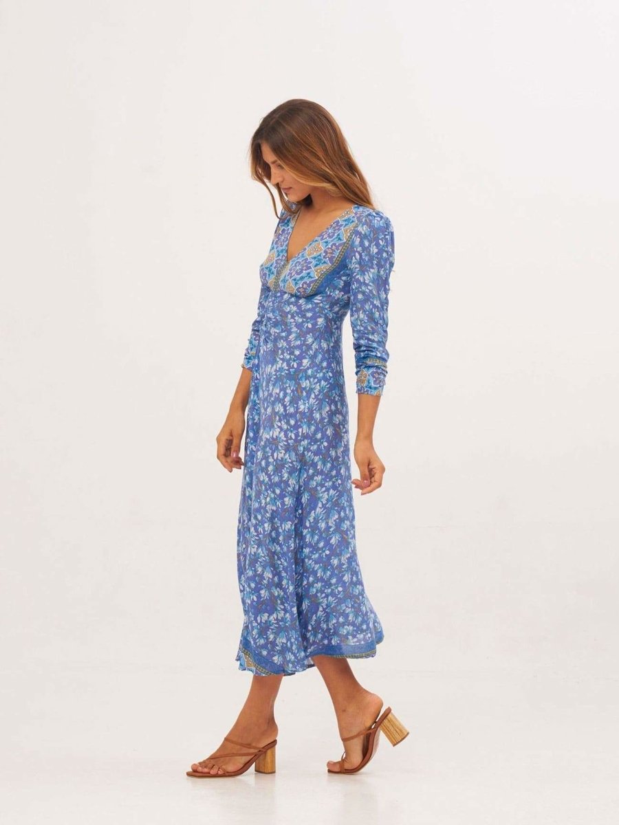 Vestito lungo Elodie - celeste - Bijondo