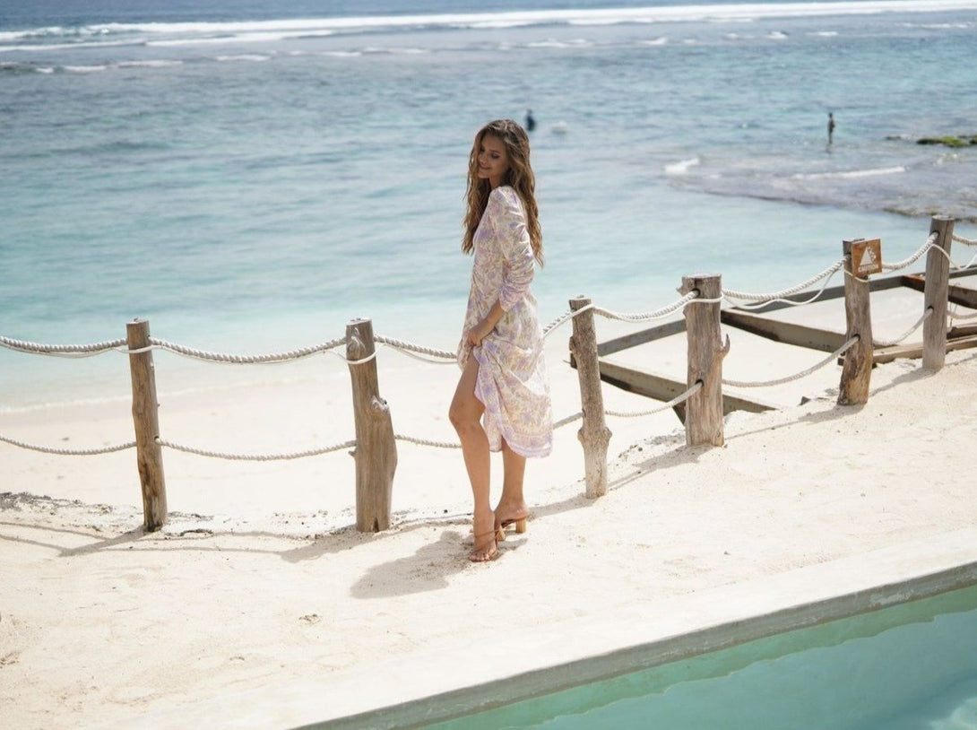 Vestito lungo Elodie - beige - Bijondo