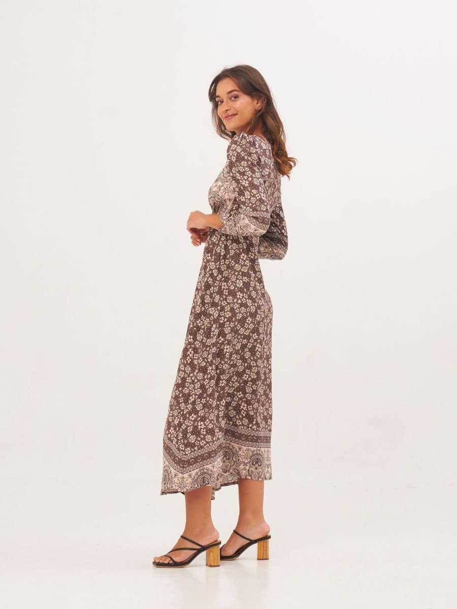 Vestito lungo Elodie - marrone - Bijondo