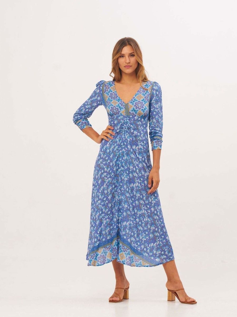 Vestito lungo Elodie - celeste - Bijondo