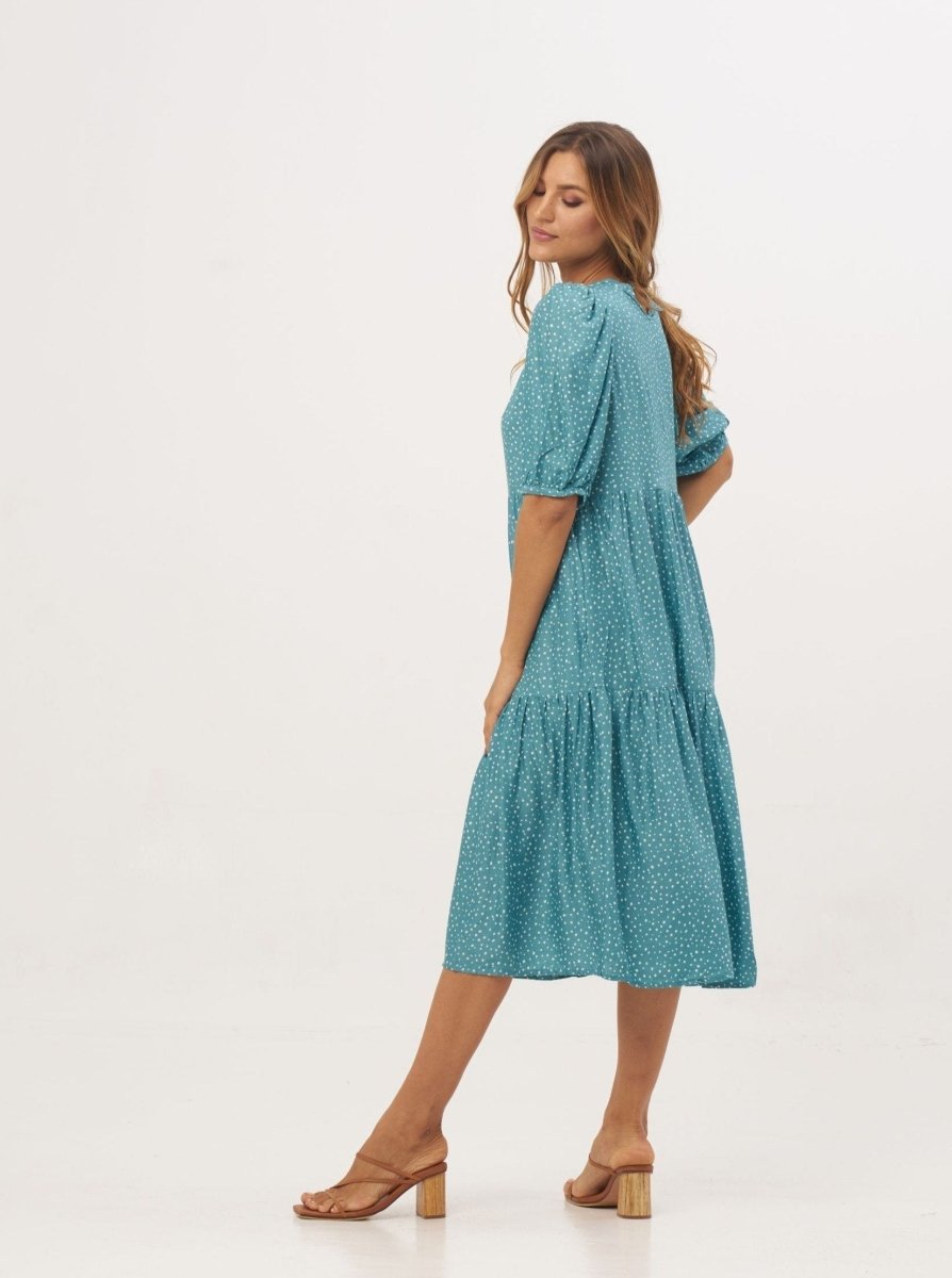 Vestito lungo Emilia - celeste - Bijondo