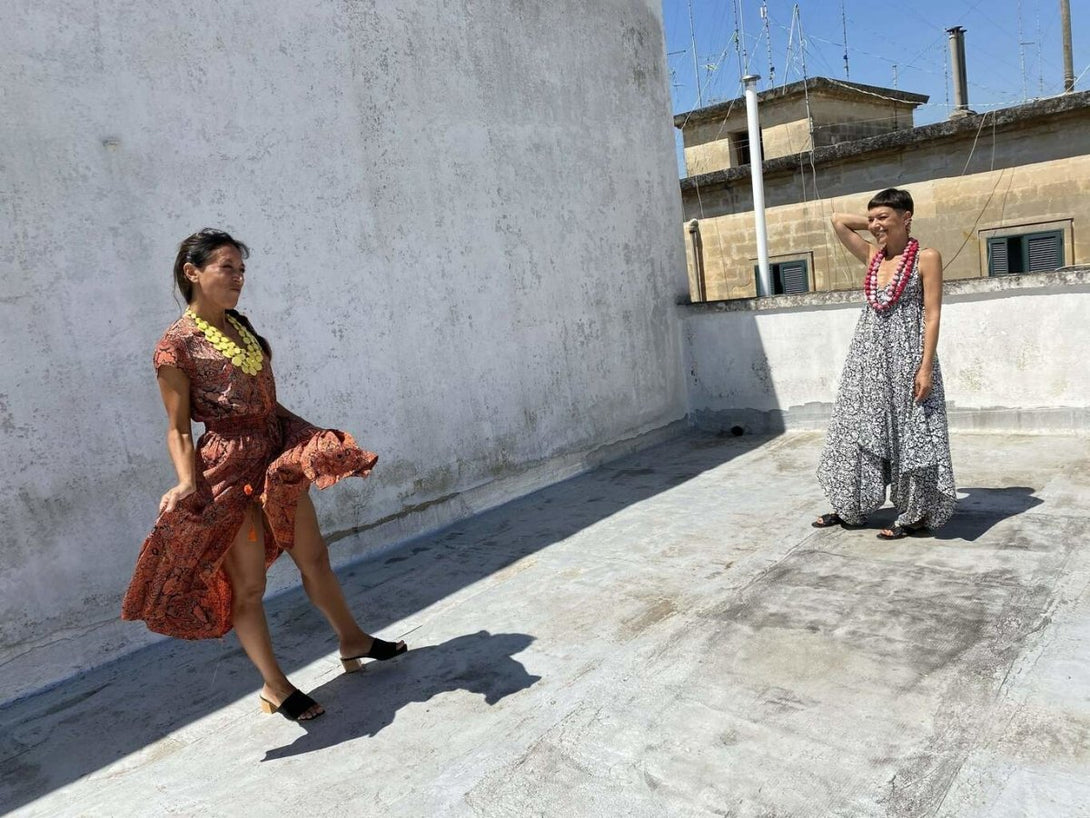 Vestito lungo Francesca - arancione - Bijondo