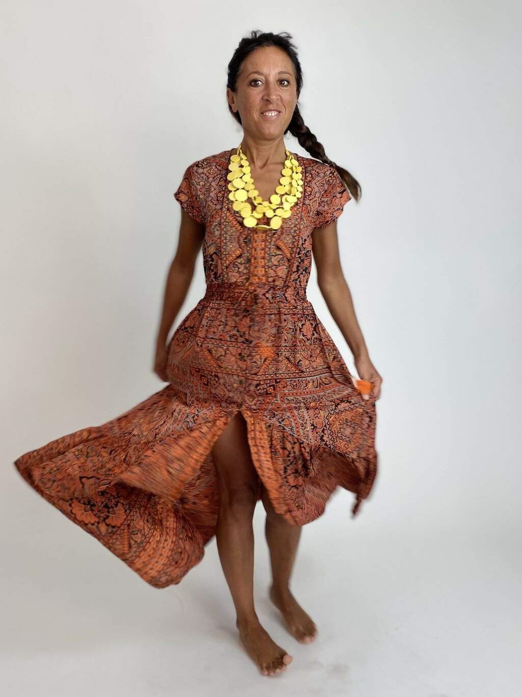 Vestito lungo Francesca - arancione - Bijondo