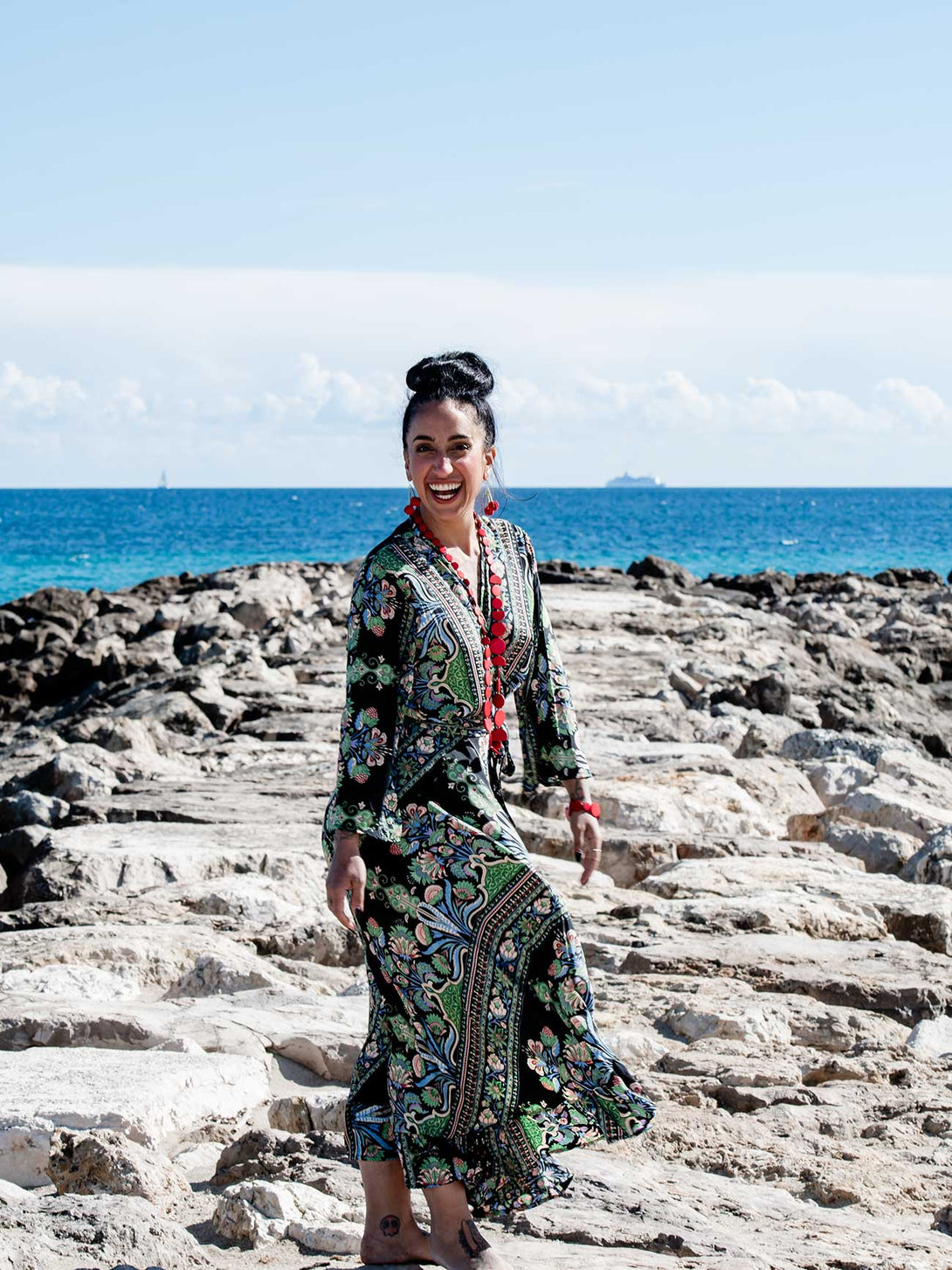 Vestito lungo Kimono seta Carmen-Vestito-WhyY-Bijondo