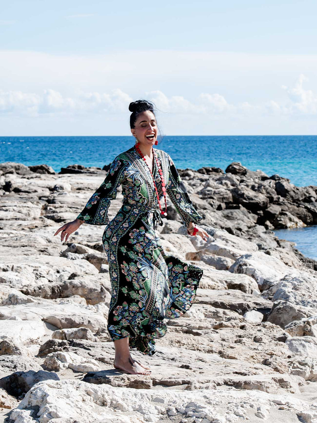 Vestito lungo Kimono seta Carmen-Vestito-WhyY-Bijondo