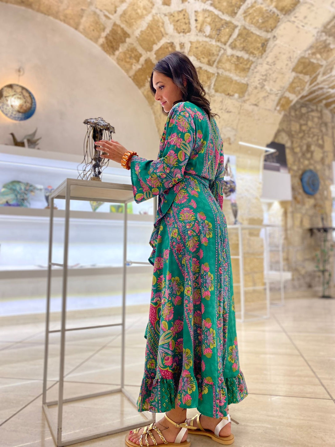 Vestito lungo Kimono seta Carmen-Vestito-WhyY-Bijondo