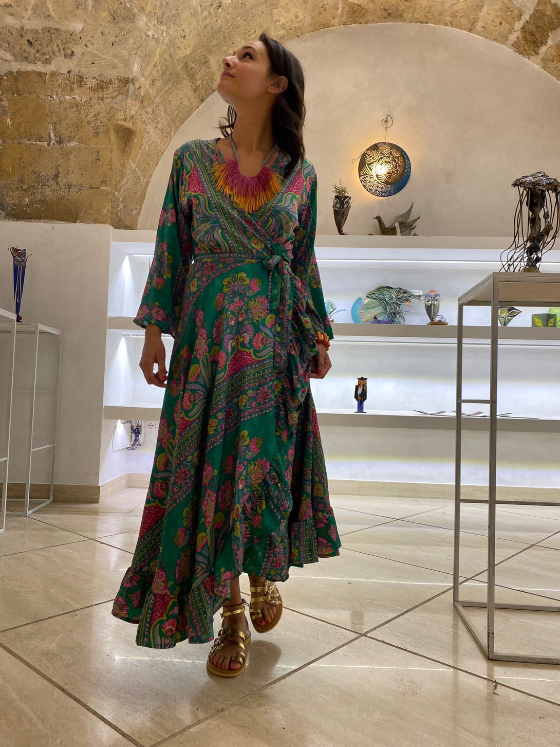 Vestito lungo Kimono seta Carmen-Vestito-WhyY-Bijondo