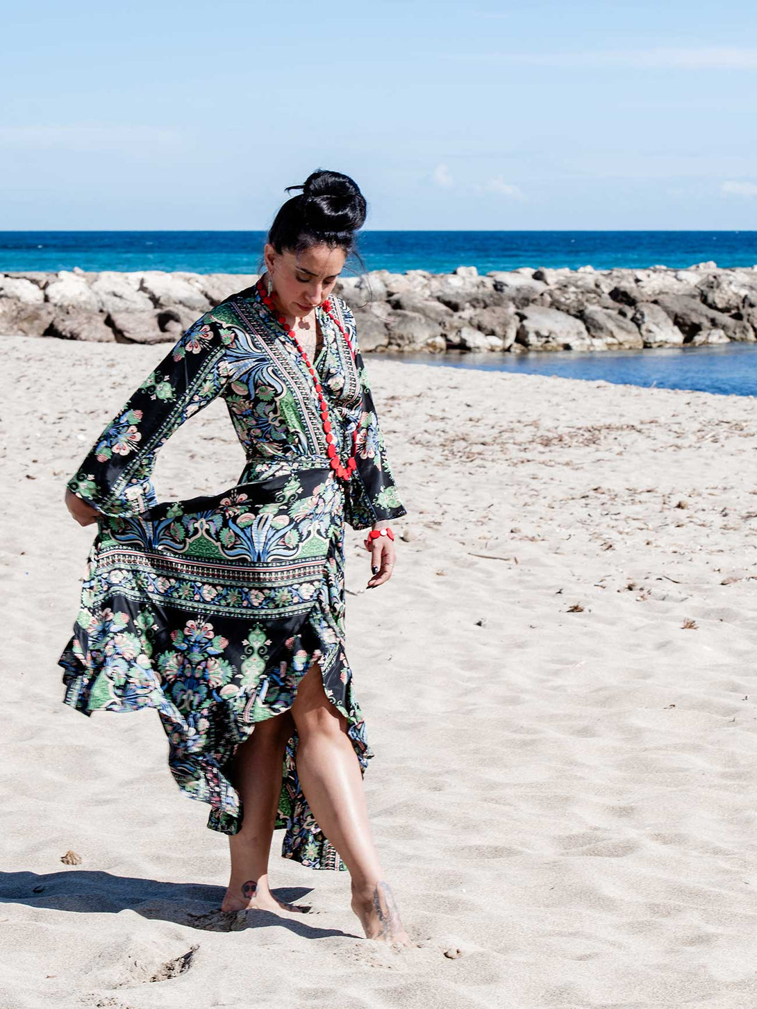 Vestito lungo Kimono seta Carmen-Vestito-WhyY-Bijondo