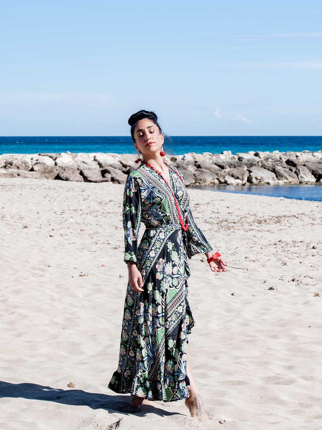 Vestito lungo Kimono seta Carmen-Vestito-WhyY-Bijondo