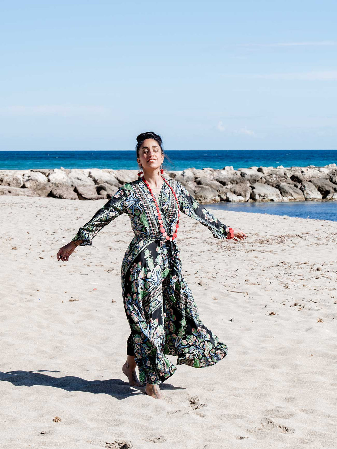 Vestito lungo Kimono seta Carmen-Vestito-WhyY-Bijondo