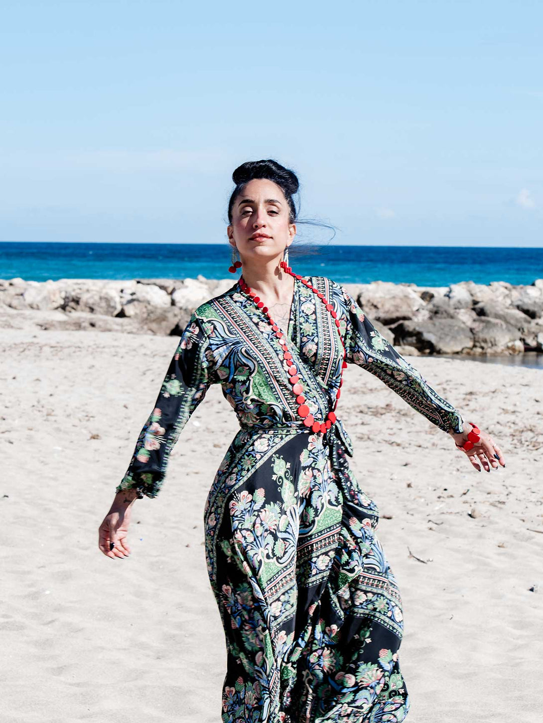 Vestito lungo Kimono seta Carmen-Vestito-WhyY-nero-S-M-Bijondo