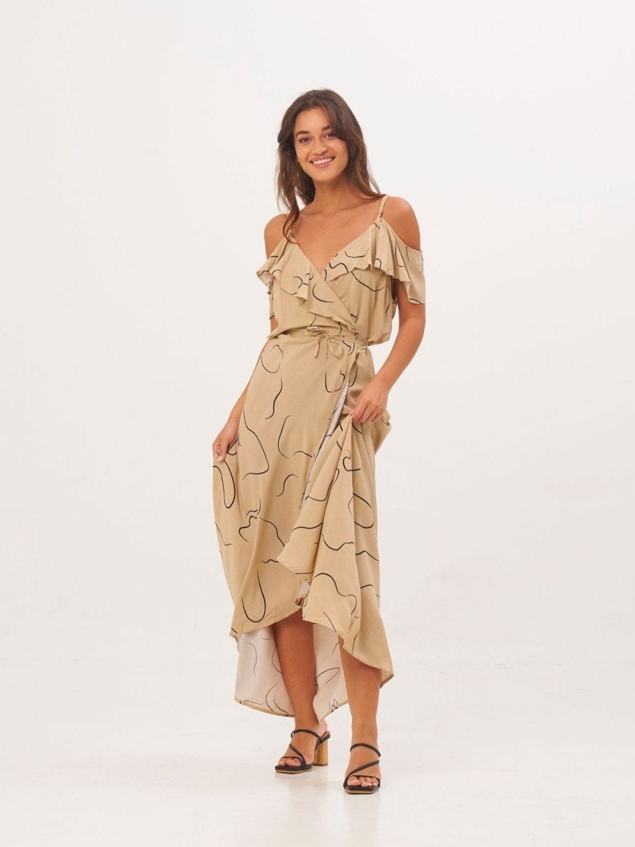 Vestito lungo Ludovica - sabbia - Bijondo