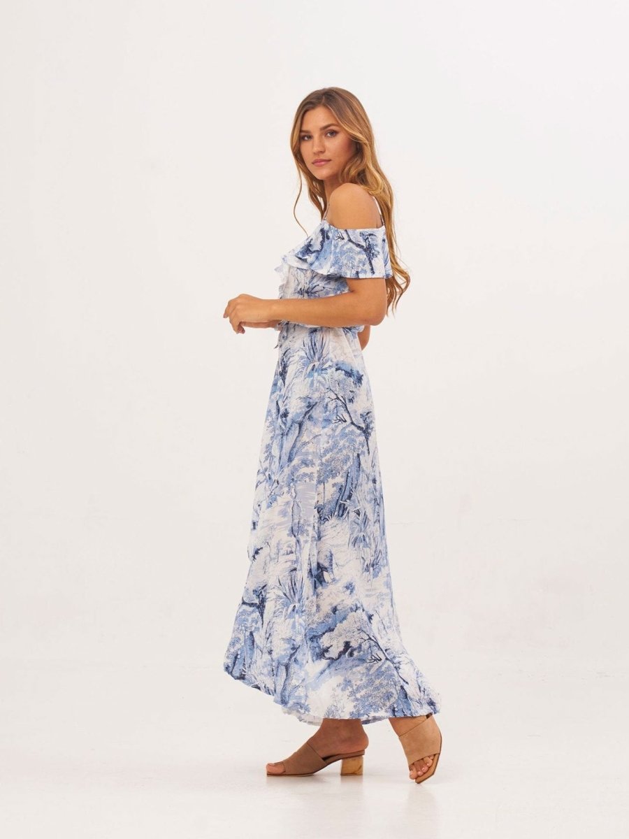 Vestito lungo Ludovica - blu scuro - Bijondo