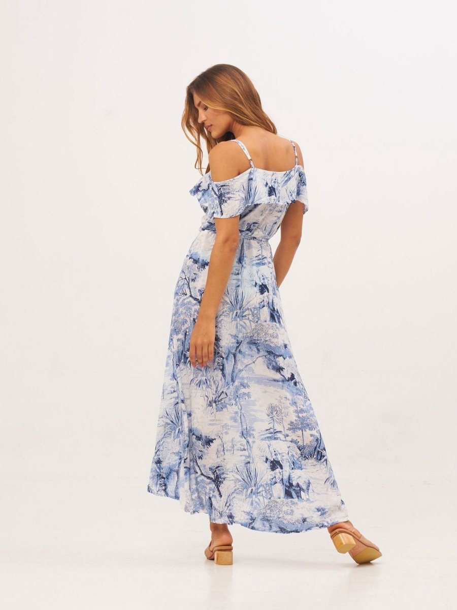 Vestito lungo Ludovica - blu scuro - Bijondo