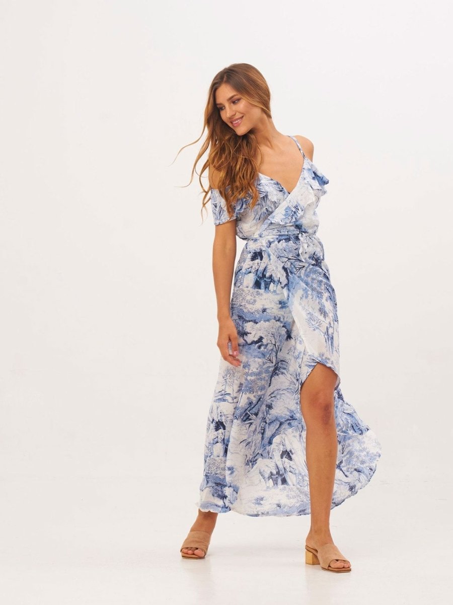 Vestito lungo Ludovica - blu scuro - Bijondo