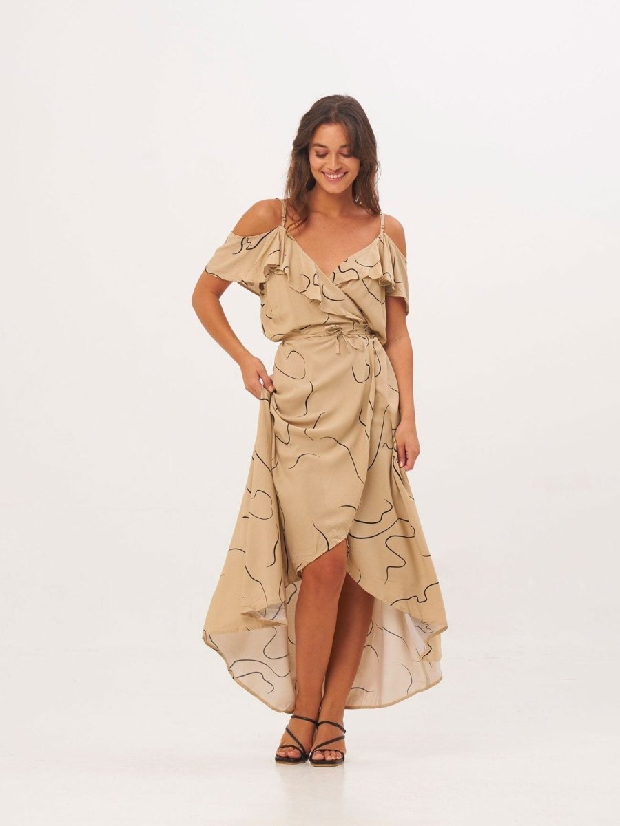 Vestito lungo Ludovica - sabbia - Bijondo