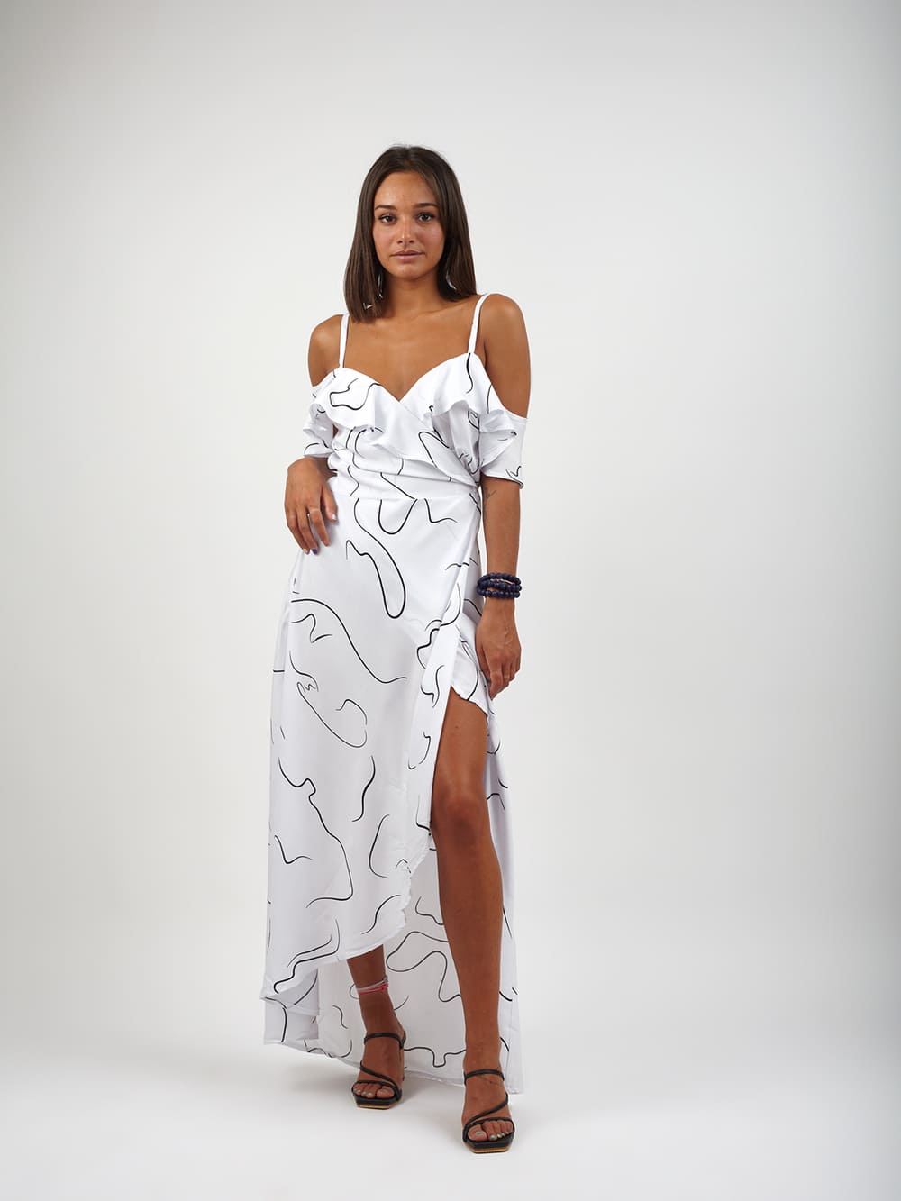 Vestito lungo Ludovica - bianco - Bijondo