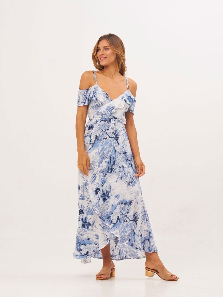 Vestito lungo Ludovica - blu scuro - Bijondo