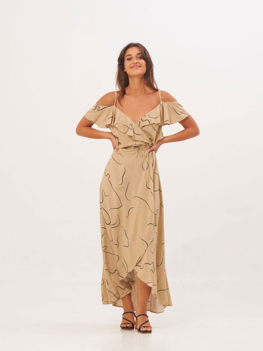 Vestito lungo Ludovica - sabbia - Bijondo