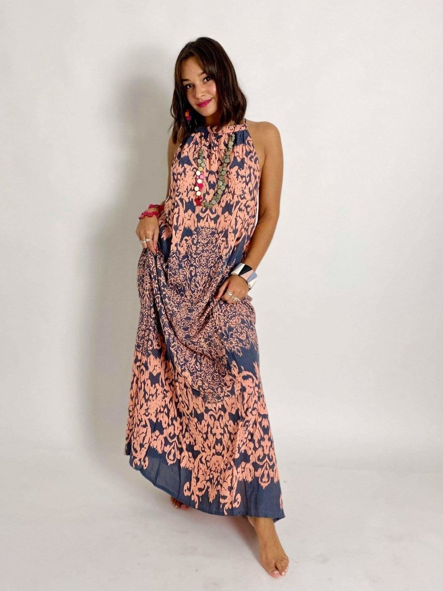 Vestito lungo Mariana - rosa - Bijondo