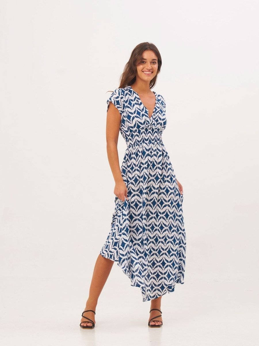 Vestito lungo Nadia - blu - Bijondo