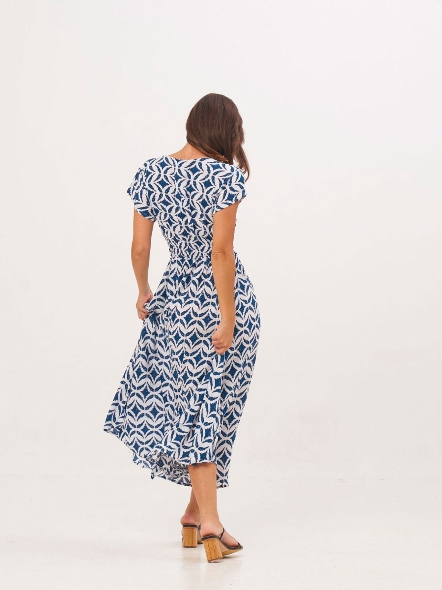 Vestito lungo Nadia - blu - Bijondo