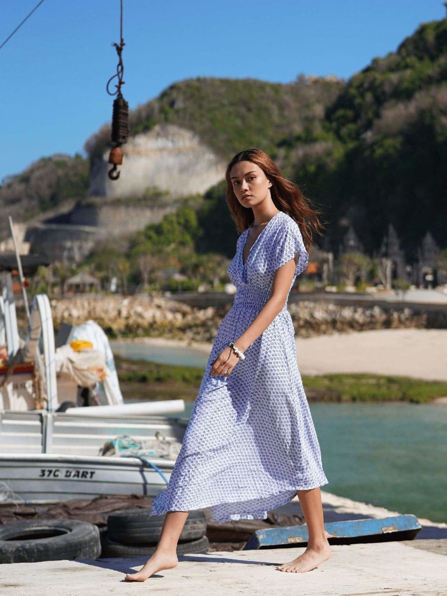 Vestito lungo Nadia - bianco - Bijondo