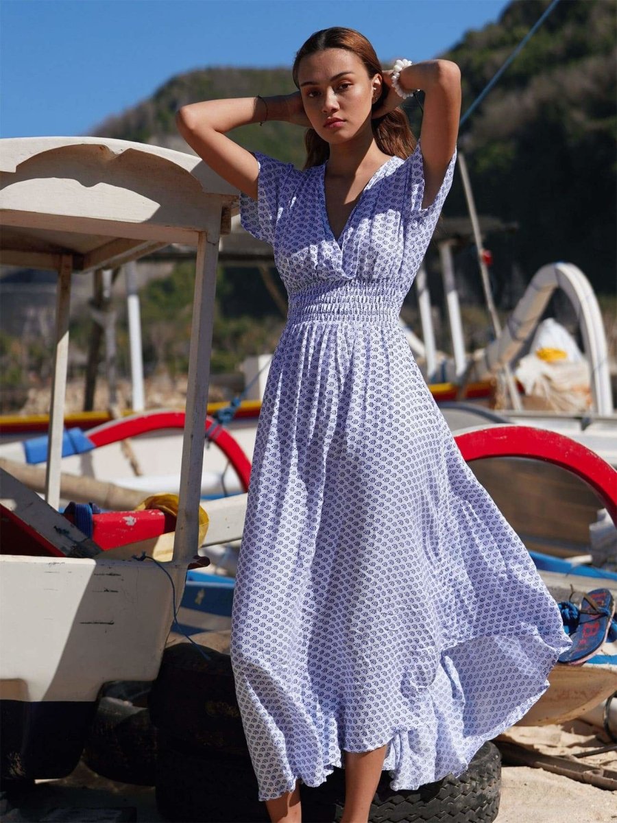 Vestito lungo Nadia - bianco - Bijondo