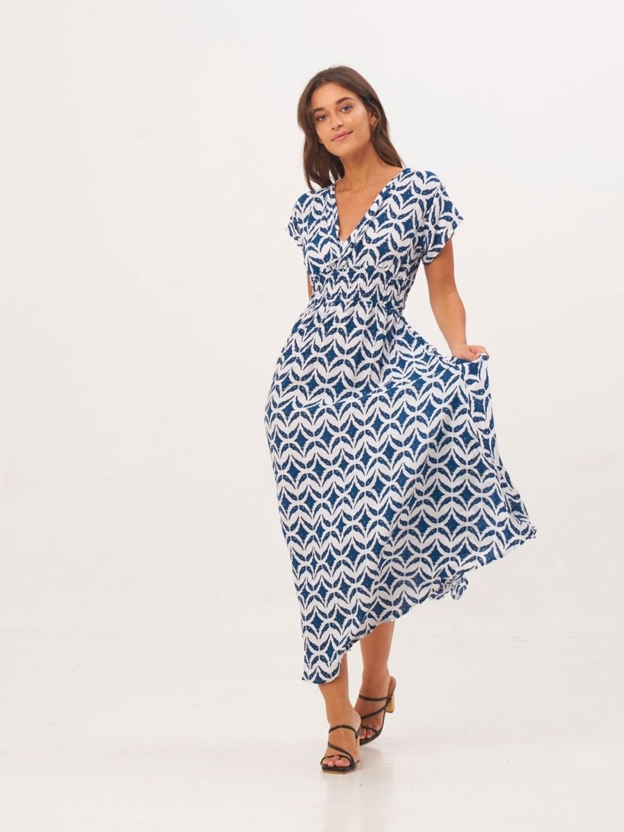 Vestito lungo Nadia - blu - Bijondo