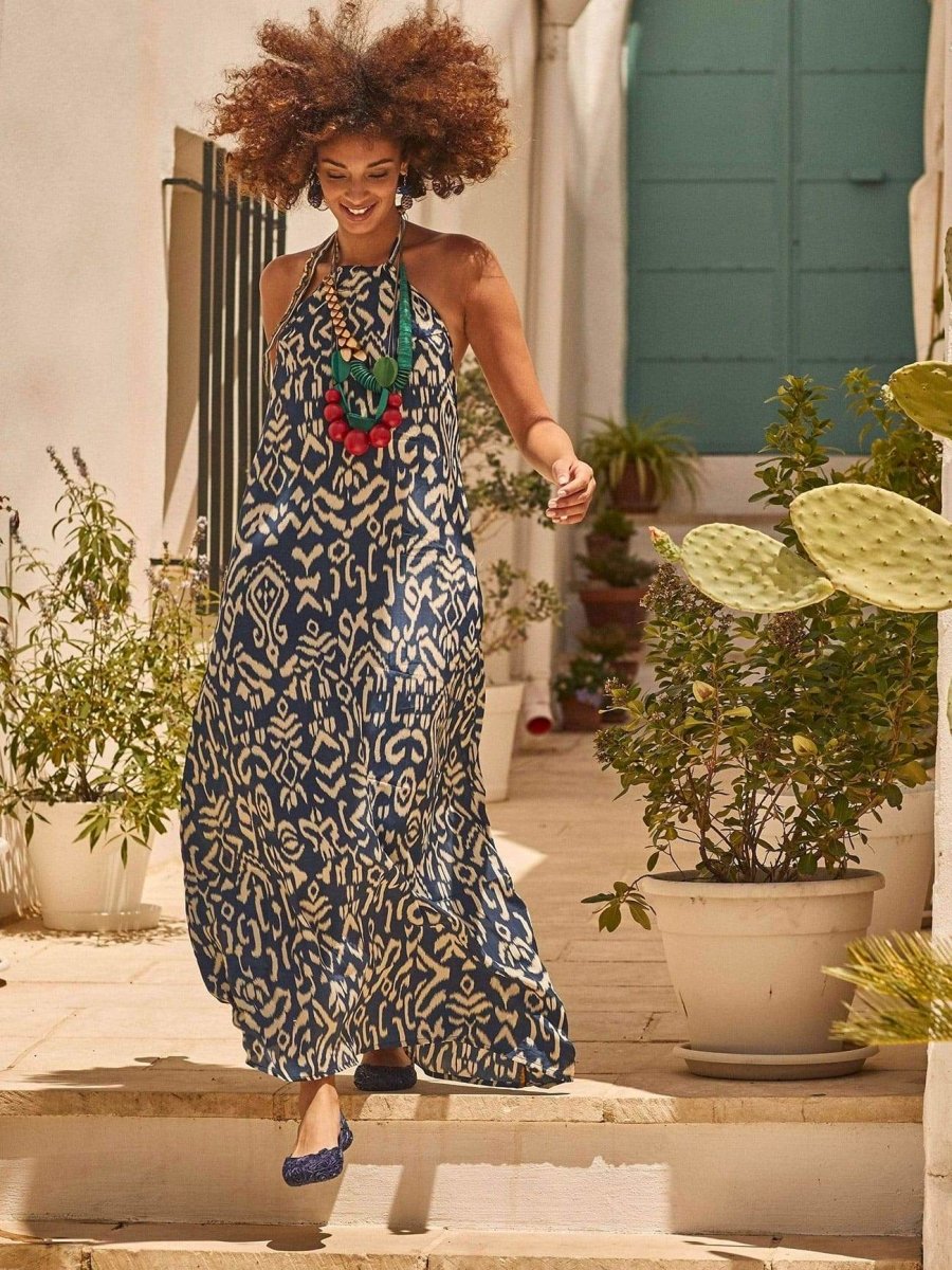 Vestito lungo Nora - blu - Bijondo