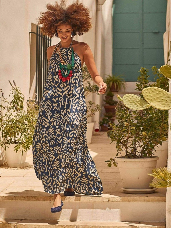 Vestito lungo Nora - blu - Bijondo