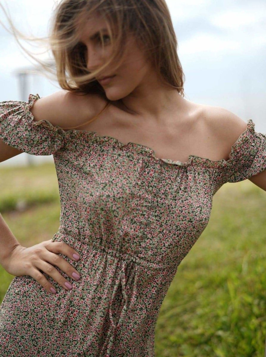 Vestito lungo Veronique - verde - Bijondo